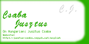 csaba jusztus business card